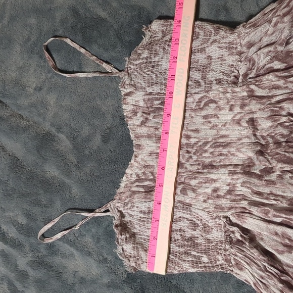 Free People Gauzy Tie Dye Grey Purple Dress Waterfall Mermaid Boho Hippie size S - Picture 6 of 9